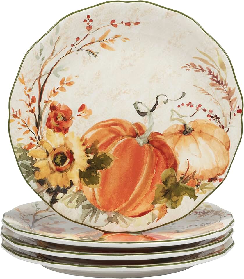 Set of 4 Multicolor 11-inch Dinner Plates