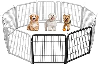 Wide Panel Dog Playpen with Gate for Small and Medium Dogs