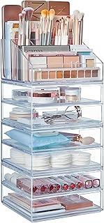 Stackable Clear Makeup Organizer with 6 Drawers