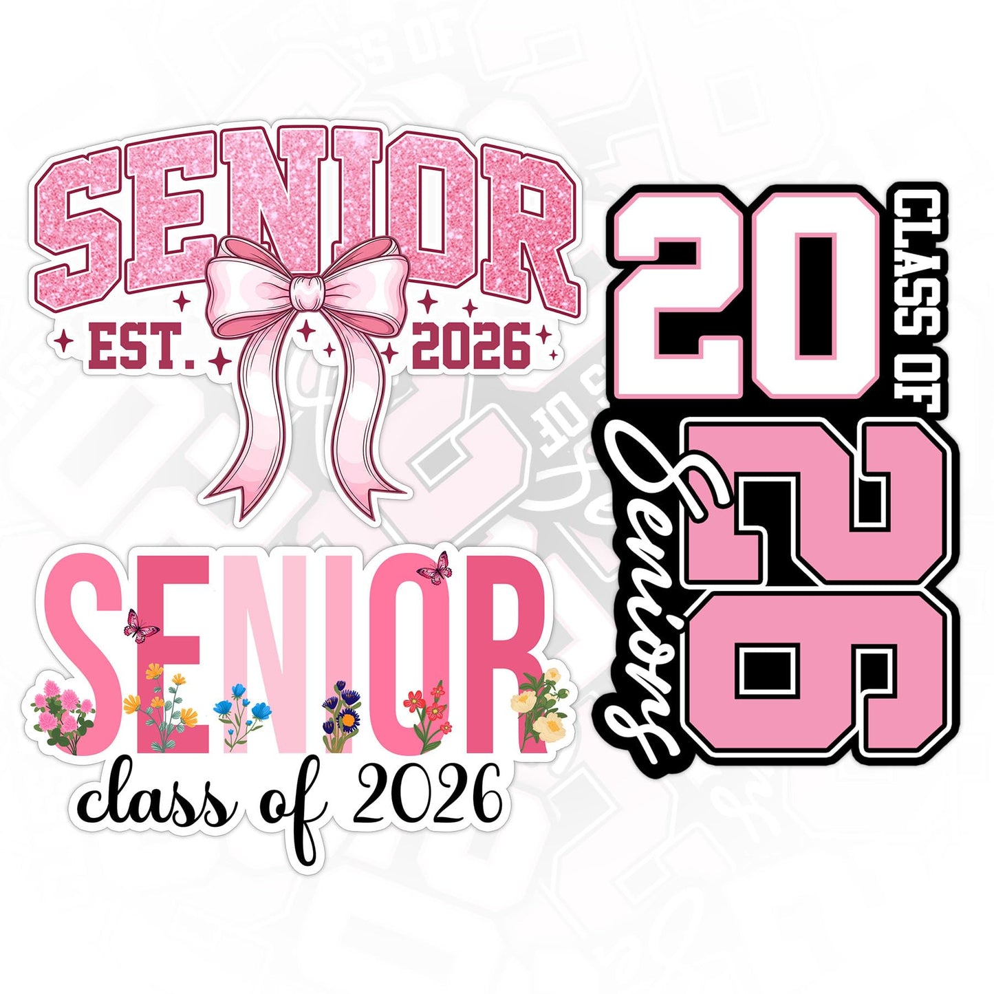 Set of three graduation stickers for water bottles and more