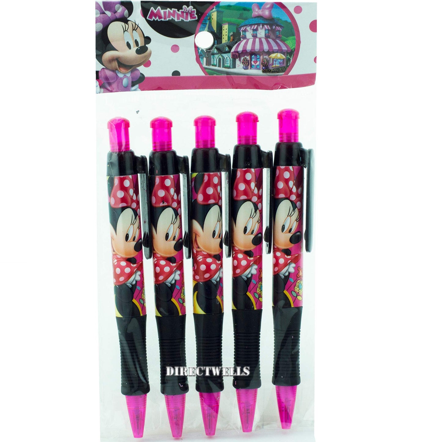 Set of 5 Minnie Mouse Retractable Pens