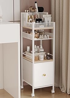 Narrow Floor Makeup Organizer with Drawers and Storage