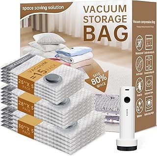 Travel Vacuum Storage Bags with Rechargeable Pump, 18 Pack