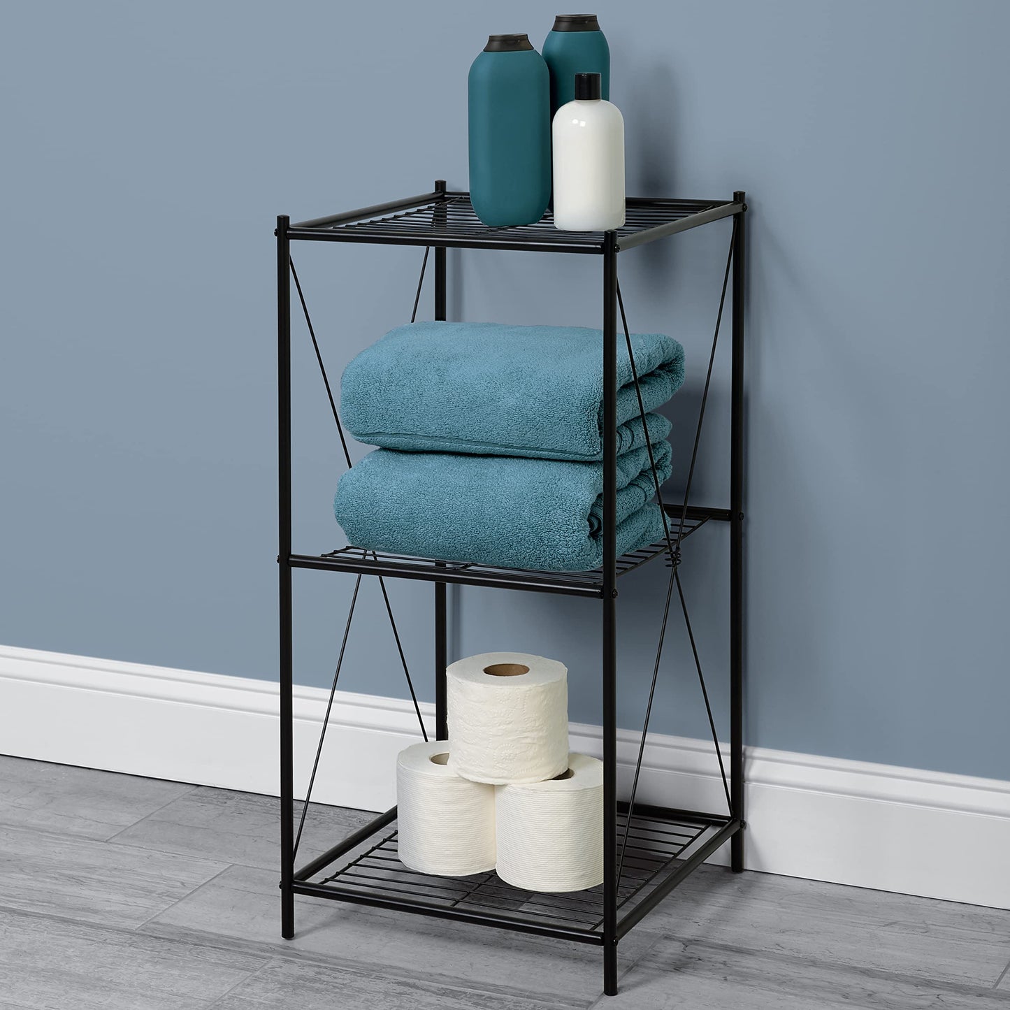 Floor Stand, Black Cross-Style