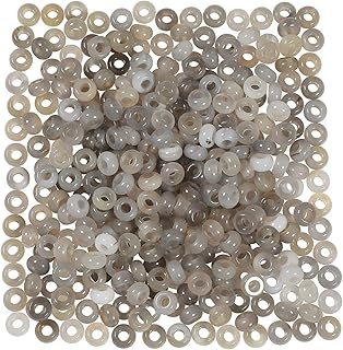 Gray Agate Beads for Jewelry Making, 15 Pieces