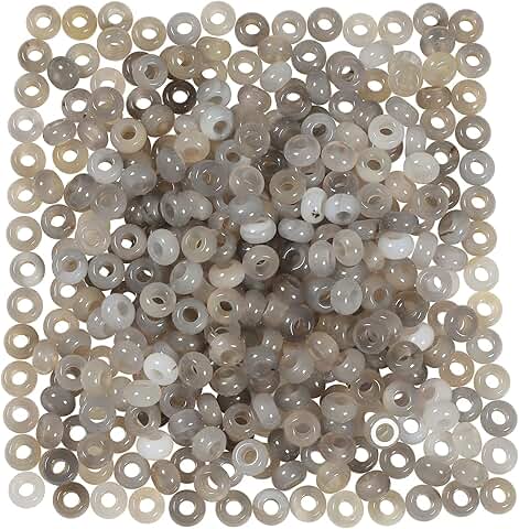 Gray Agate Beads for Jewelry Making, 15 Pieces