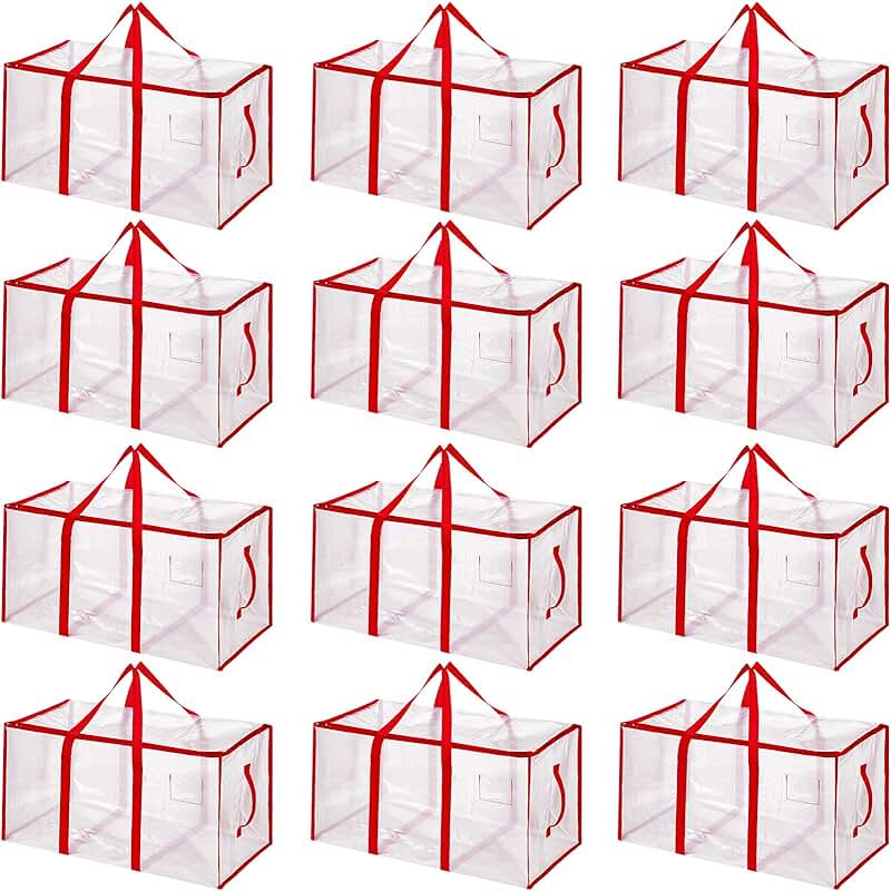 12 Clear Heavy Duty Moving Bags with Handles