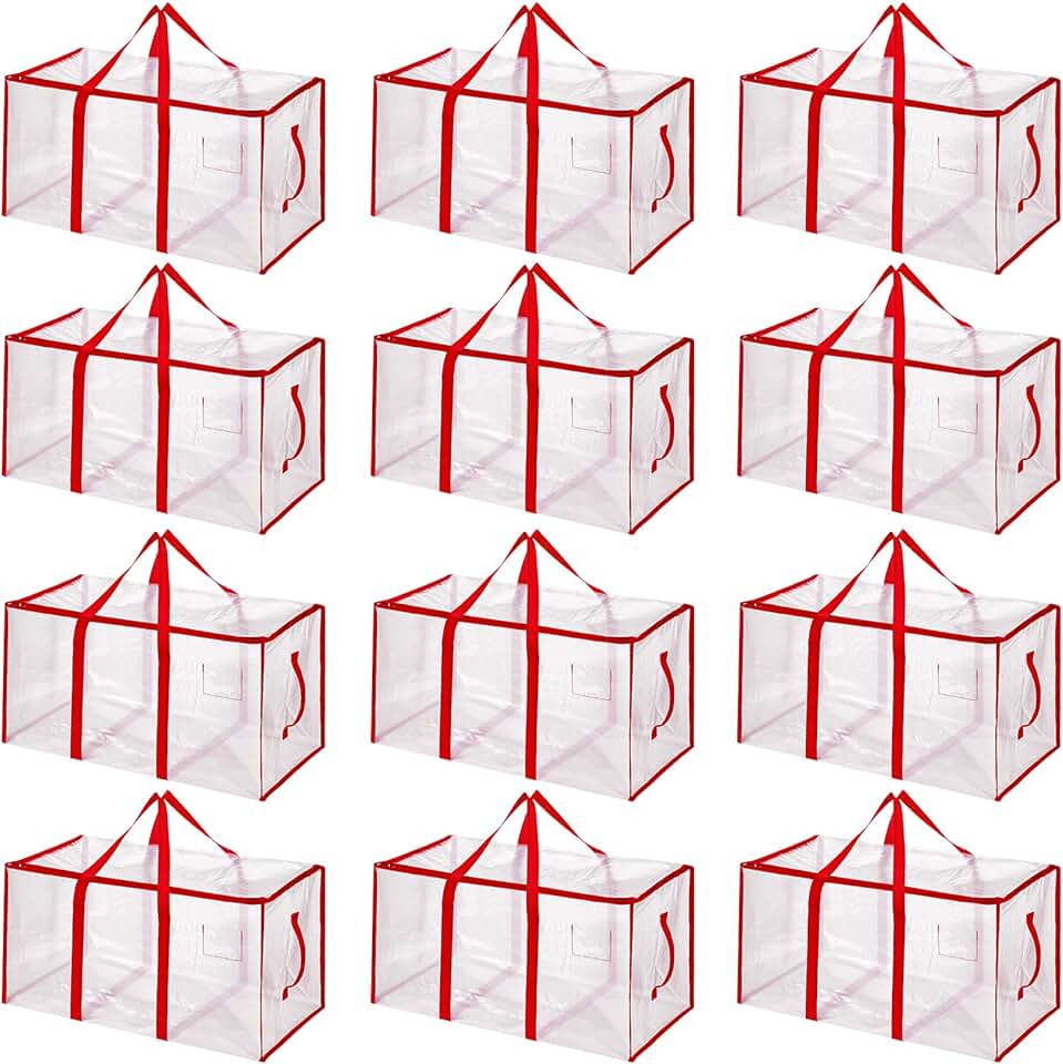 12 Clear Heavy Duty Moving Bags with Handles
