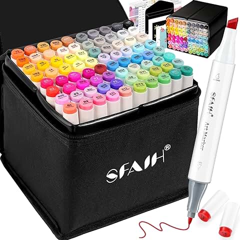 81-Color Fine and Chisel Tip Alcohol Markers