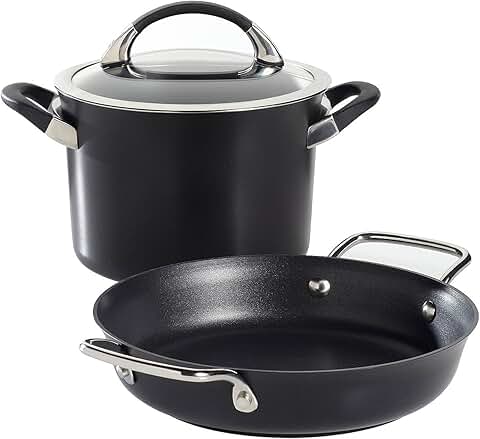 3-Piece Hard-Anodized Nonstick Cookware Set