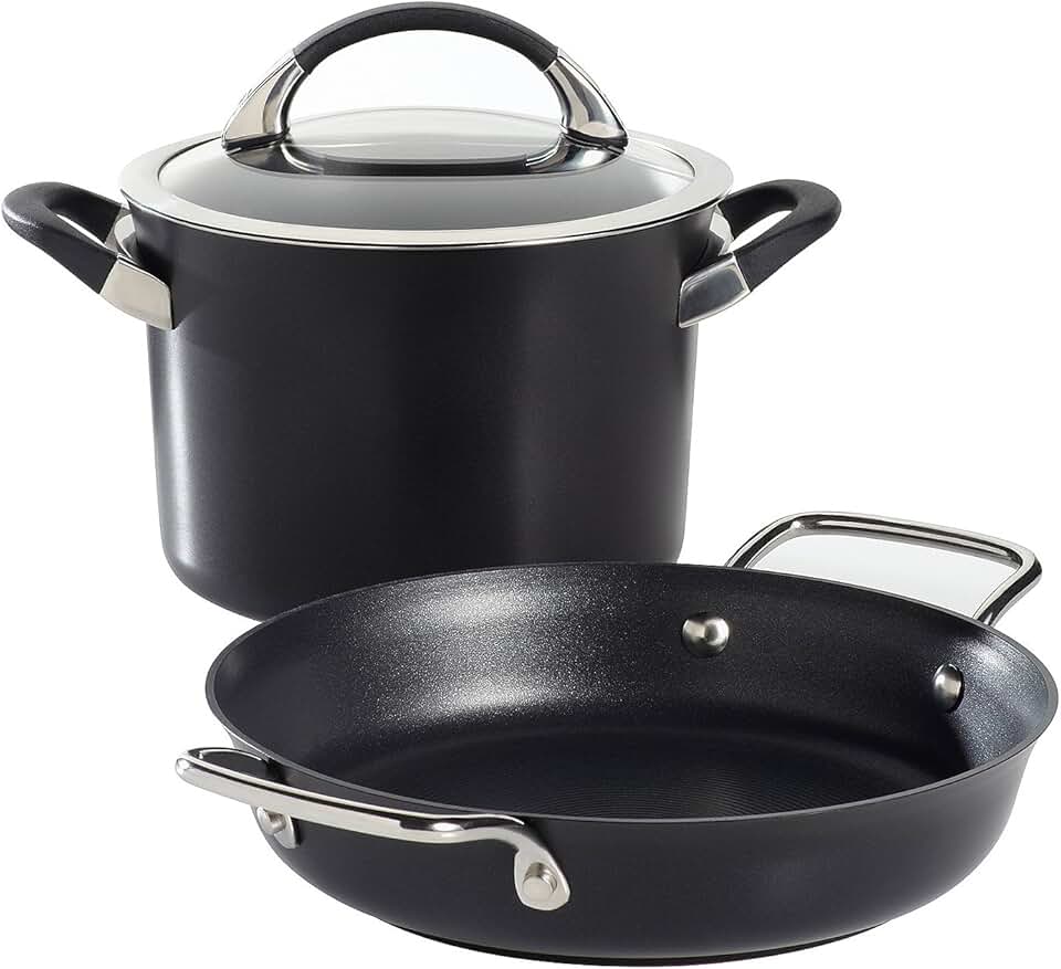 3-Piece Hard-Anodized Nonstick Cookware Set