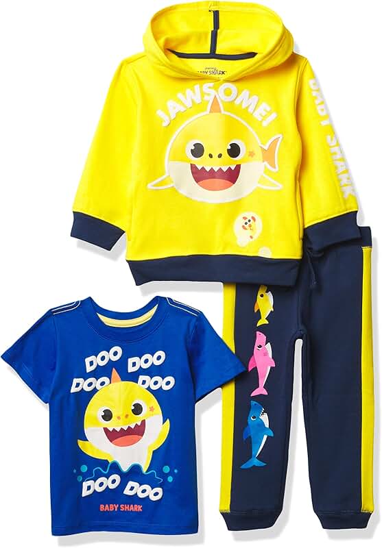 Baby boys shark graphic hoodie and jogger set