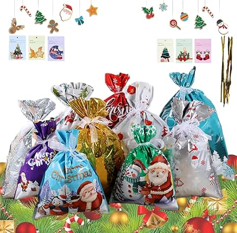 Christmas Gift Bags with Greeting Cards