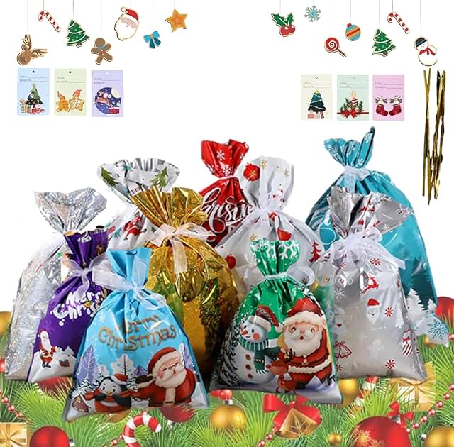 Christmas Gift Bags with Greeting Cards
