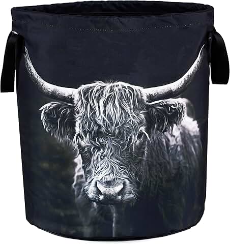 Foldable Highland Cow Laundry Basket for Storage