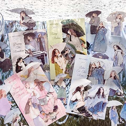 120 Vintage Literary Girl Scrapbook Stickers