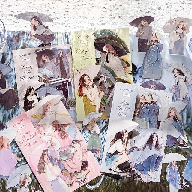 120 Vintage Literary Girl Scrapbook Stickers