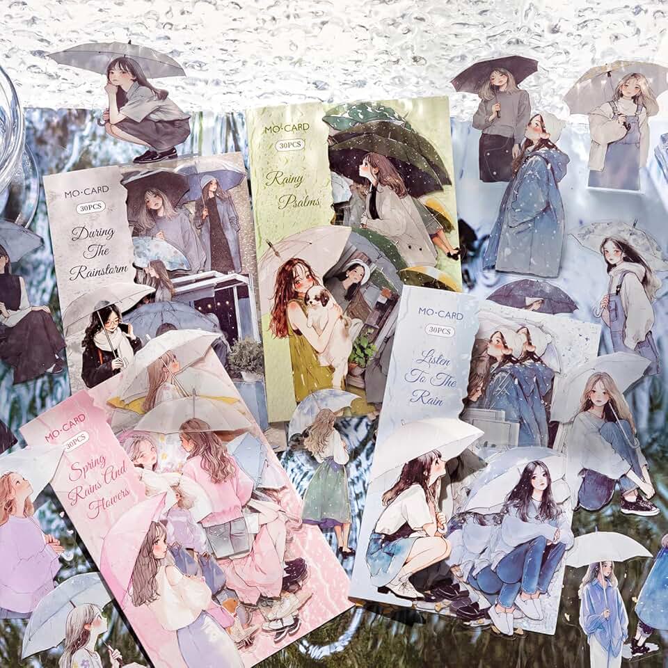 120 Vintage Literary Girl Scrapbook Stickers