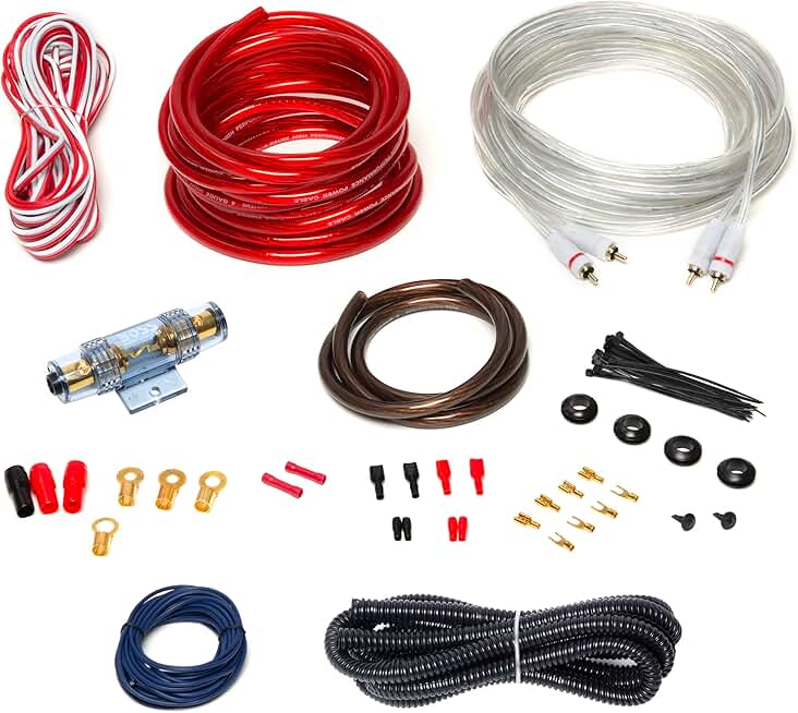4-Gauge Amplifier Wiring Kit for Car Audio