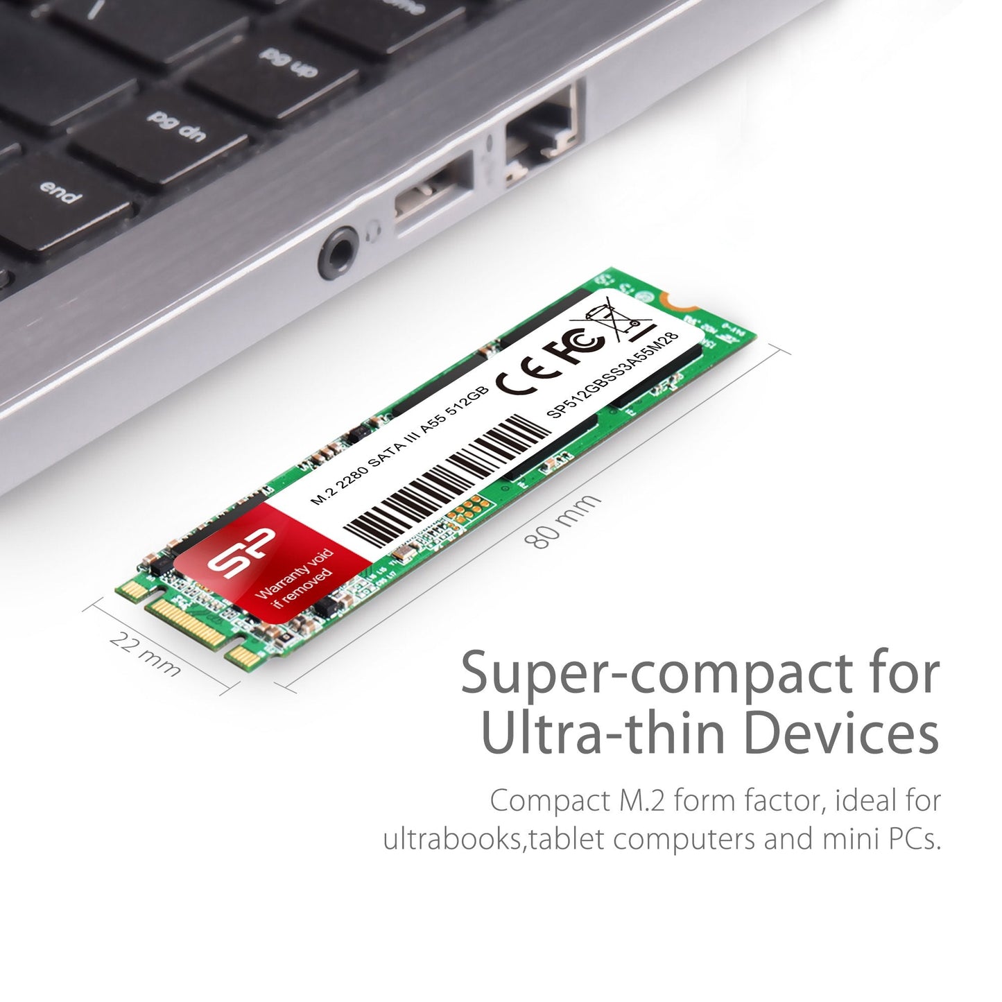 512GB A55 M.2 SSD (SLC Cache for Speed Boost) SATA III Internal Solid State Drive 2280 SU512GBSS3A55M28AC