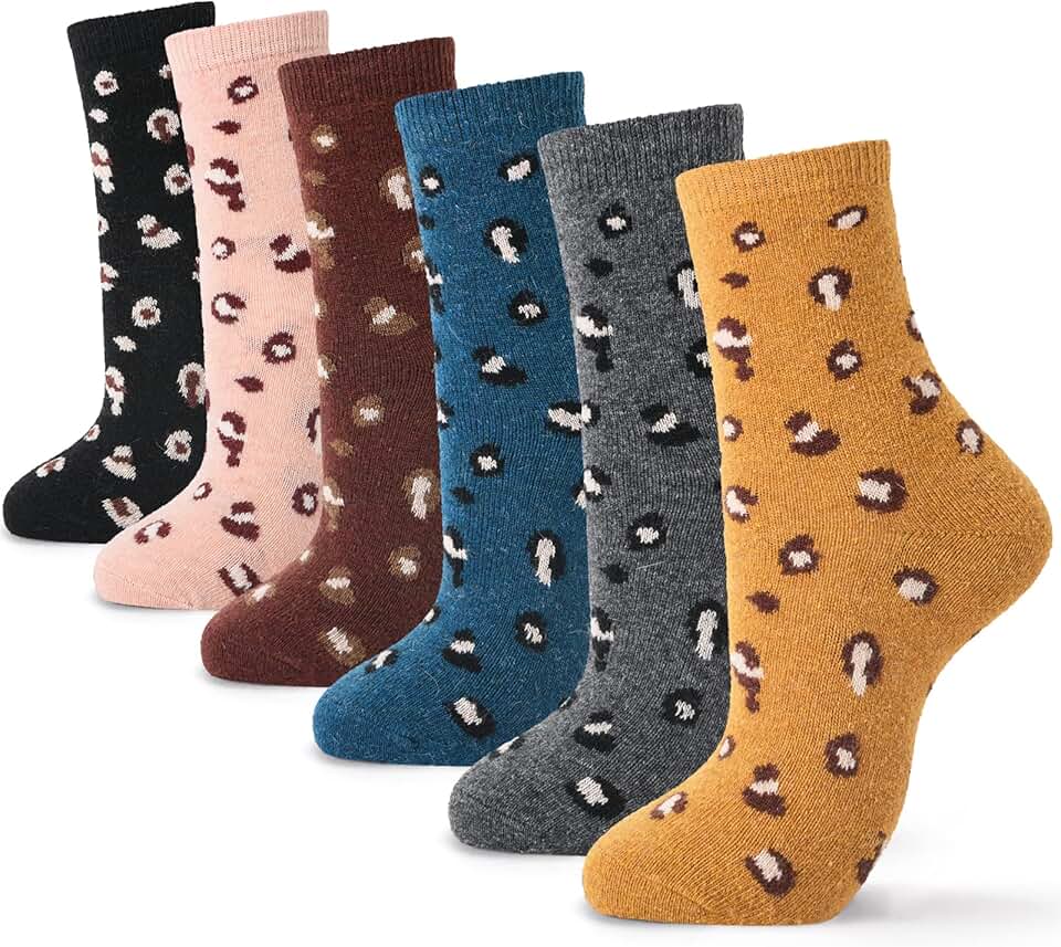 Women’s Thick Warm Winter Crew Socks, 6 Pairs