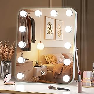 Lighted Vanity Mirror with Adjustable Brightness and 360° Rotation