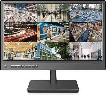 17-inch security monitor with multiple inputs and remote