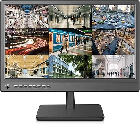 17-inch security monitor with multiple inputs and remote