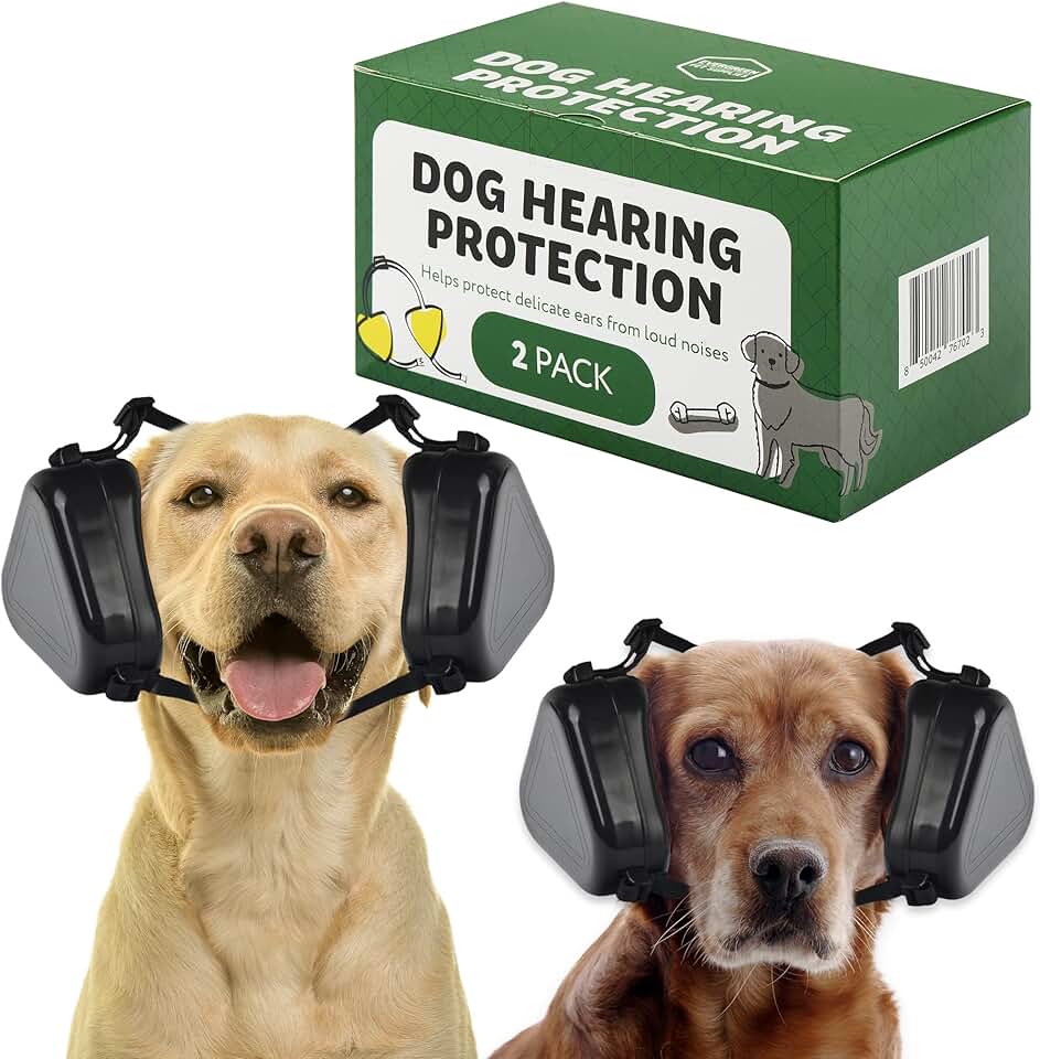 Dog Ear Muffs for Noise and Fireworks Relief, 2 Pack