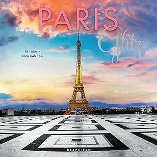 Paris Glitz Wall Calendar 2026, 12x12 inches