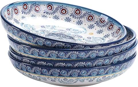 Set of 4 Blue Talavera Pasta and Salad Bowls