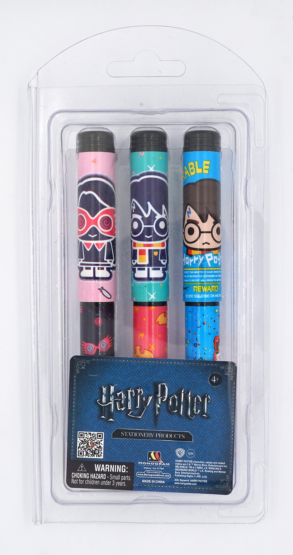 Set of three multicolor Harry Potter ball pens