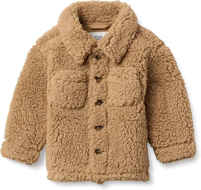 Toddler Sherpa Overshirt Jacket in Camel, 2T
