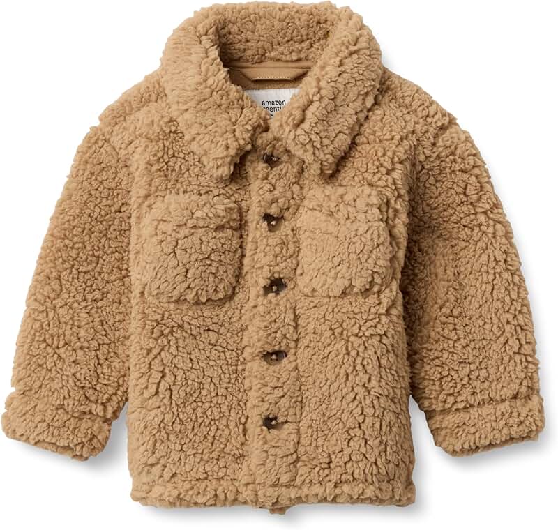 Toddler Sherpa Overshirt Jacket in Camel, 2T