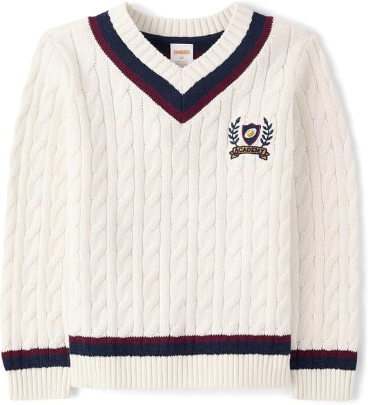 Baby Boys and Toddler Long Sleeve V-Neck Sweater