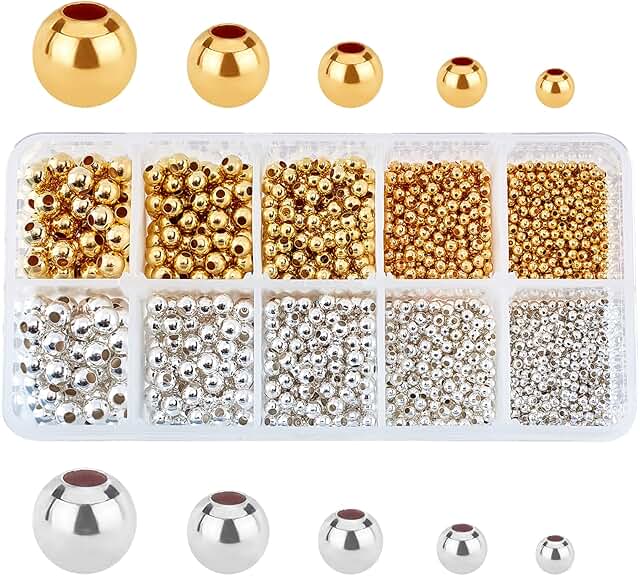2340pcs Small Metal Beads for Jewelry Making