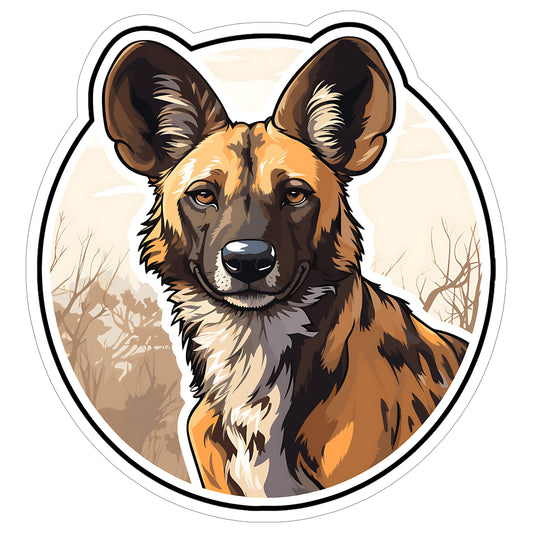 4-Inch African Wild Dog Vinyl Sticker
