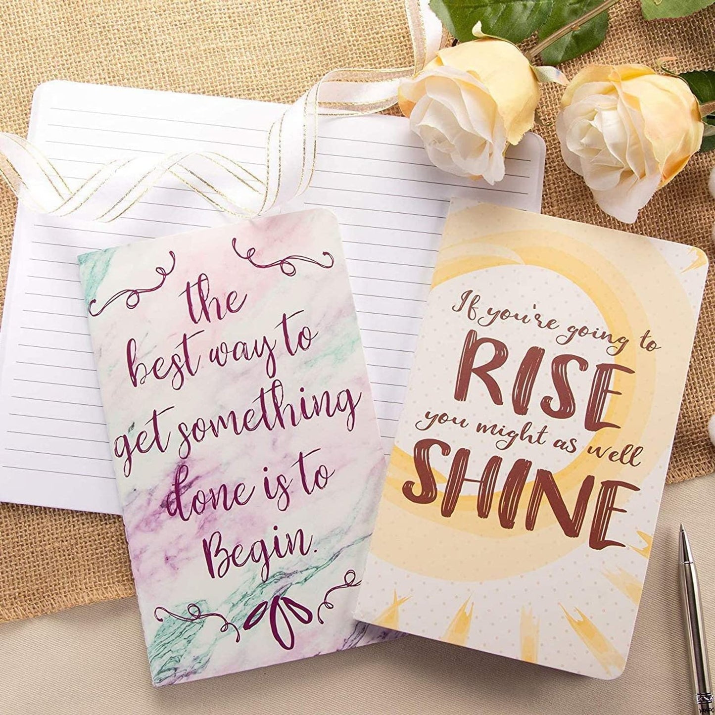 Set of 8 Motivational Quote Notebooks for Women and Students