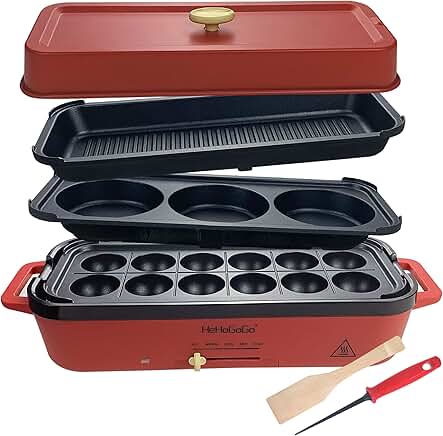 Multifunctional Electric Griddle with 3 Pans