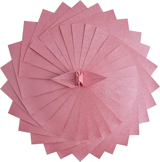 Pink 6x6 Inch Origami Paper Pack with Flower Pattern