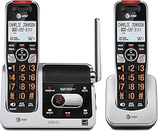 2-Handset Cordless Phone with Answering Machine and Call Blocking