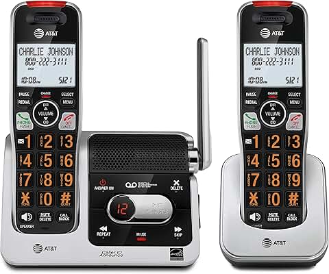 2-Handset Cordless Phone with Answering Machine and Call Blocking