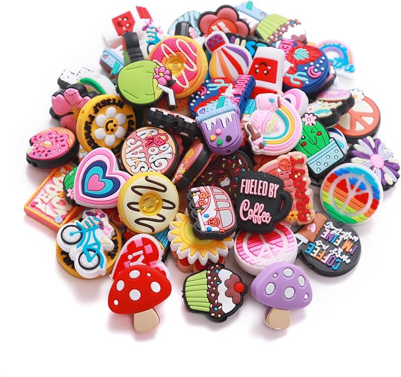 50 Colorful Non-Repeat Silicone Beads for Crafts and Jewelry
