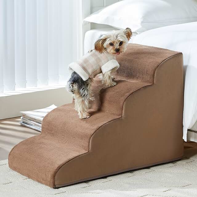 Dog Bed Stairs with 4 Steps and Non-Slip Bottom
