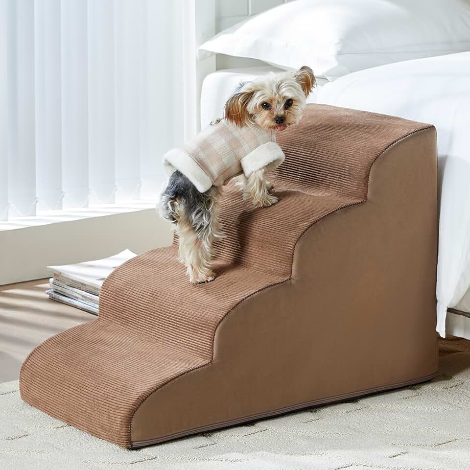 Dog Bed Stairs with 4 Steps and Non-Slip Bottom
