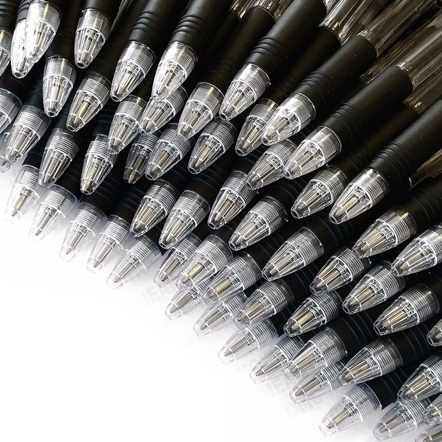 Pack of 40 black ink retractable ballpoint pens with 1.0mm tips
