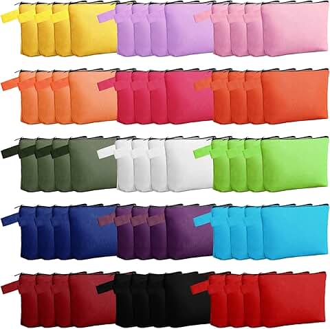 Set of 60 Small Canvas Makeup and Toiletry Bags