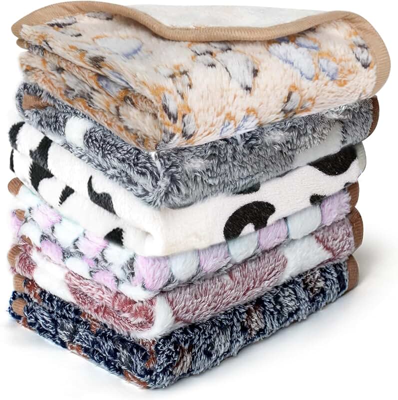Set of 6 Washable Fleece Bedding for Small Pets