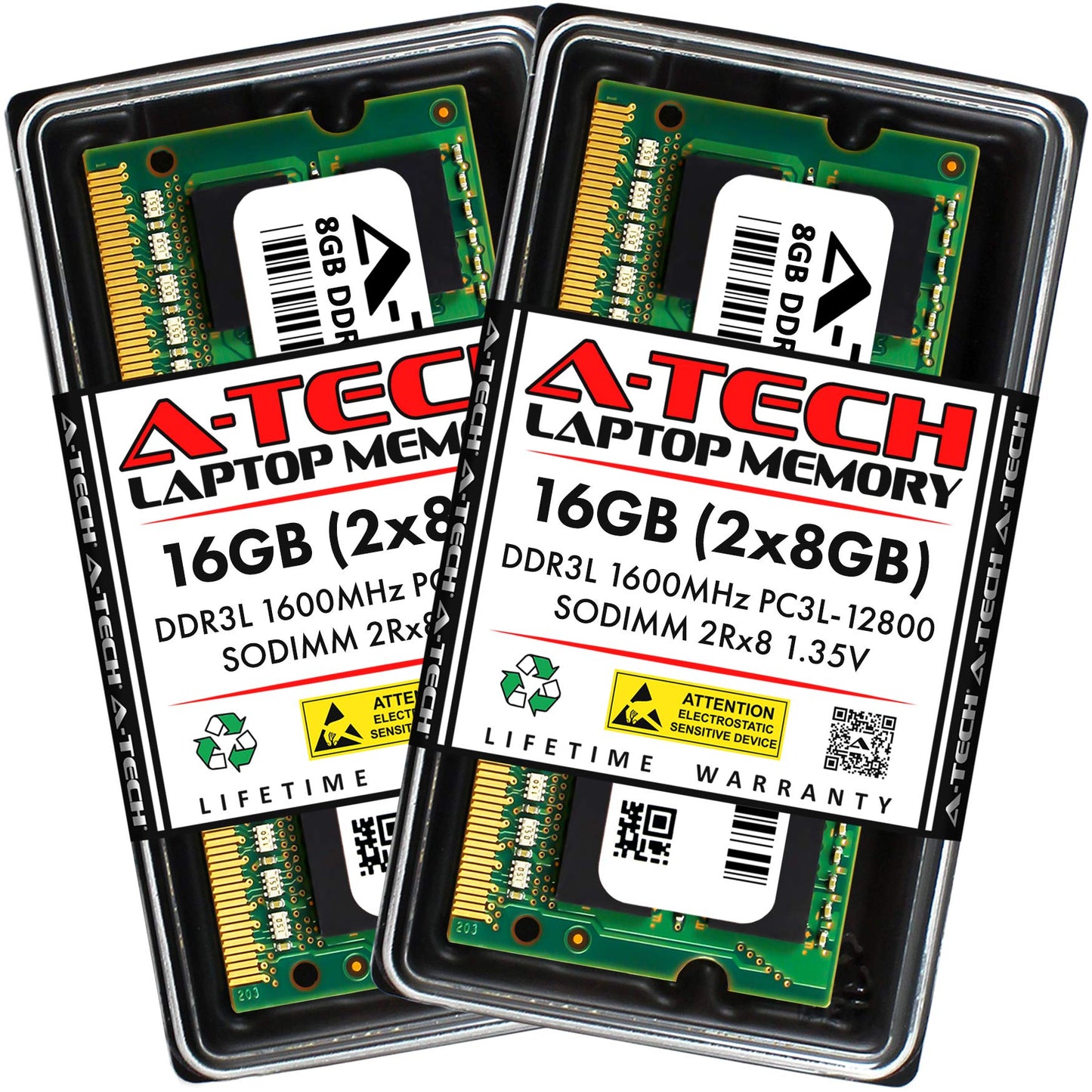 16GB (2x8GB) DDR3L 1600 MHz SODIMM PC3L-12800 (PC3-12800) CL11 DDR3 2Rx8 1.35V Laptop RAM Memory Modules