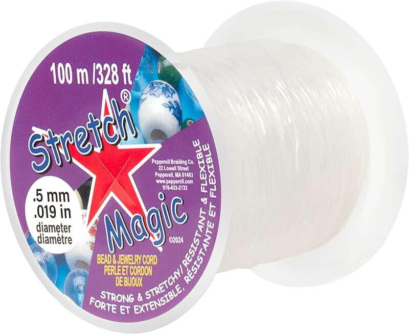 Stretch Magic Bead & Jewelry Cord, Clear, 0.5mm, 100m